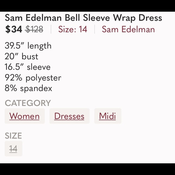 Sam Edelman Bell Sleeve Wrap Dress - Picture 6 of 7